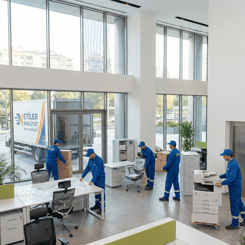 Ofis eşyalarını düzenli ve güvenli şekilde taşır.